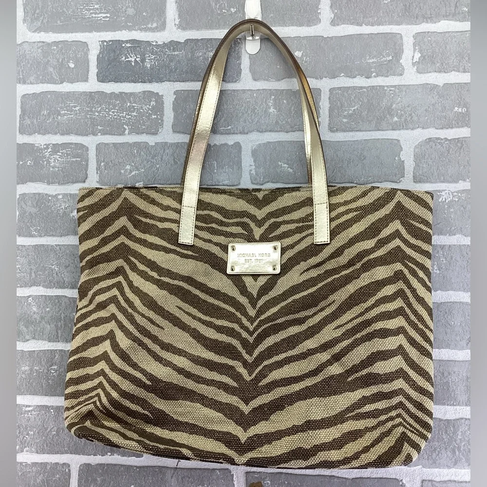 Michael Kors Gold Zebra Print  Tote‎ bag